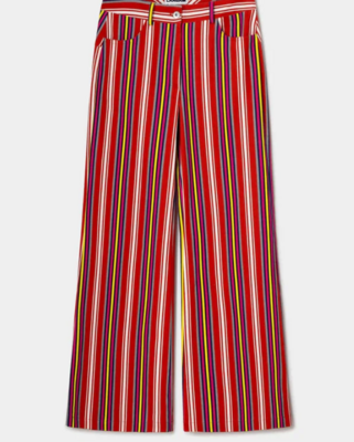 Pantalones Laagam rayas rojas